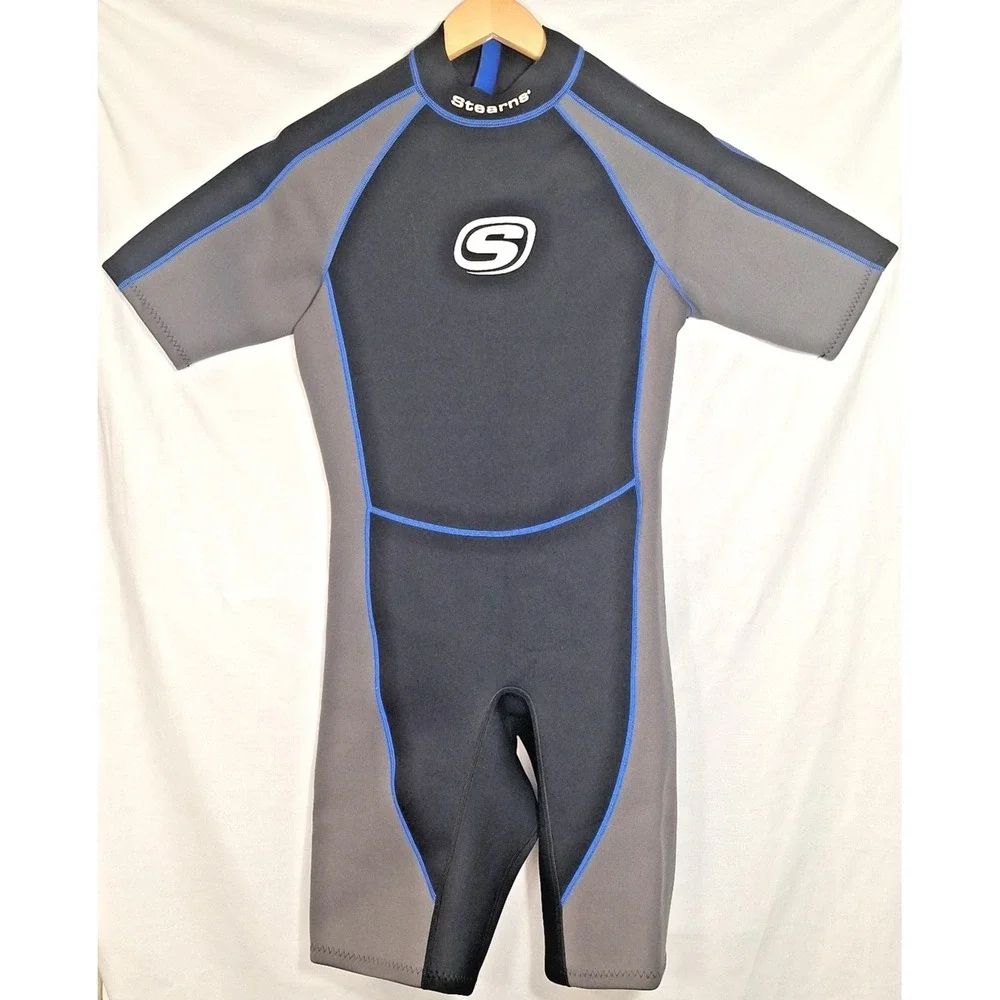 NEW Stearns Viper Shorty L Wetsuit Neoprene Nylon Tech Black Grey Charcoal Large